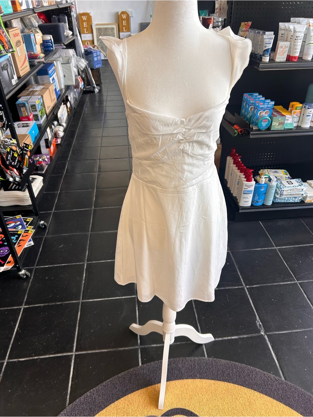 Princess Polly Cream Square-Neck Mini Dress